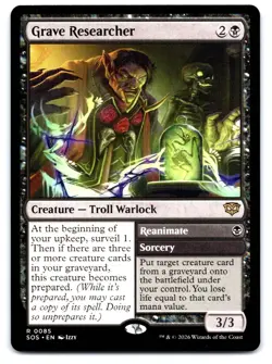Grave Researcher 85 Rare Secrets of Strixhaven Magic: The Gathering Near Mint - Image 1