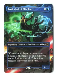 Loki God of Mischief Borderless 343 MTG MSH R NM Foil - Image 1