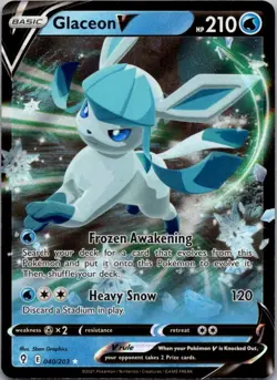 Glaceon V 040/203 Holo V Rare Evolving Skies Pokemon Near Mint - Image 2