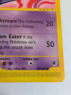 Vintage e-reader 2002 Pokemon Expedition Base Set Haunter card (card #80/165) - Image 3