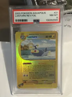 2003 Pokemon Aquapolis Lanturn Reverse Holo #21/147 PSA NM-MT PSA 8 - Image 1