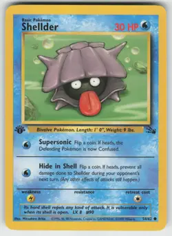 Pokemon 1st Edition Shellder Common Fossil 54/62 NM - Image 1