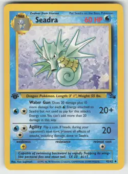 Pokemon 1st Edition Seadra Uncommon Fossil 42/62 NM - Image 1