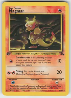 Pokemon 1st Edition Magmar Uncommon Fossil 39/62 NM - Image 1