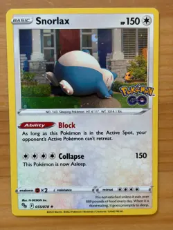 Snorlax 055/078 Cosmos Holo LP - Pokemon Go 2022 - Pokemon TCG - Image 1