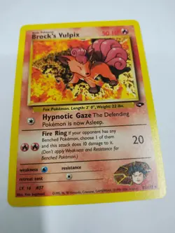 NM Brock's Vulpix 37/132 Gym Challenge Uncommon Pokemon Card - Image 1