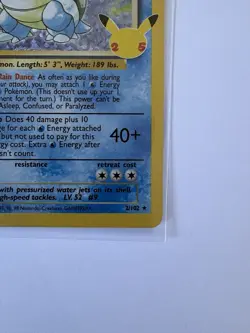 Pokemon TCG Blastoise Celebrations Card 2/102 25th Anniversary Edition NM - Image 3