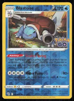 Blastoise 017/078 Holo Rare Pokemon GO Pokemon Reverse Holo Lightly Played - Image 1
