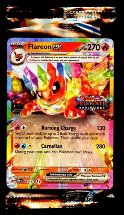 Flareon ex 014/131 Prismatic Evolutions Surprise Box Stamped Promo Card - SEALED - Image 3