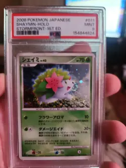 Pokemon Japanese Shaymin Holo 011/092 Stormfront Unlimited PSA 9 - Image 2