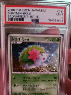 Pokemon Japanese Shaymin Holo 011/092 Stormfront Unlimited PSA 9 - Image 3