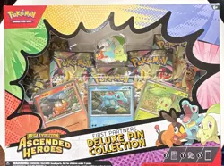 Pokemon TCG Mega Evolution Ascended Heroes Deluxe Pin Box Chikorita Tepig Totod… - Image 1