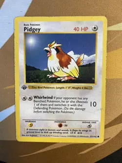 Pokemon Base Set Pidgey 57/102 - Common 1st Edition Shadowless MP - Image 1