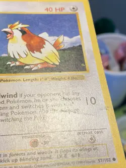 Pokemon Base Set Pidgey 57/102 - Common 1st Edition Shadowless MP - Image 2