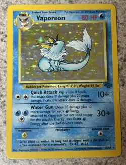 Vaporeon 12/64 Rare Jungle Pokemon Unlimited Holo - Image 1