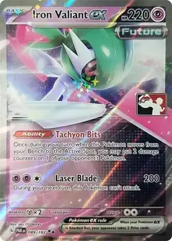Pokemon TCG Iron Valiant ex 089/182 Prize Pack Series Cards Double Rare NM - Image 1