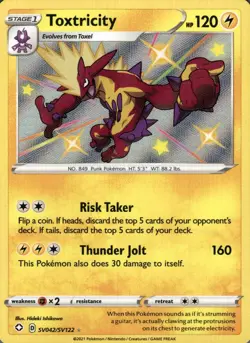 Toxtricity SV042/SV122 Shiny Rare Shining Fates Shiny Vault Pokemon Holo NM - Image 1