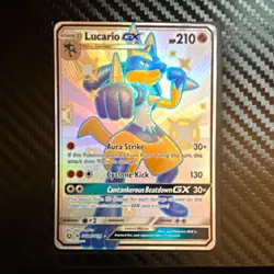 Pokemon TCG Lucario GX Stage 1 GX Holo 210 HP English Fighting - Image 1