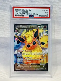 2016 POKEMON XY GENERATION RADIANT COLLECTION #RC28/RC32 FLAREON EX FA PSA 7 - Image 1