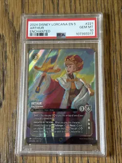 Disney Lorcana - Arthur - King Victorious Enchanted - Shimmering Skies - PSA 10 - Image 1