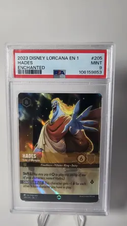 Disney Lorcana Hades King of Olympus #205 Enchanted Alternative Art Holo Card - Image 1