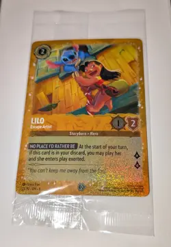 2025 Disney LORCANA Promo Cards - LILO (Escape Artist) Gold Foil -Sealed - Image 1