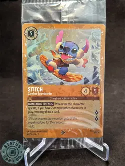 Disney Stitch-Carefree Snowboarder 42/P3 Lorcana Promo Foil SEALED - Image 1