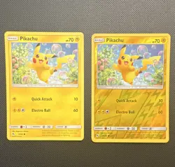 Nintendo Pokemon TCG Pikachu 19/68 Hidden Fates 2-Card Lot Regular/Reverse Holo - Image 1