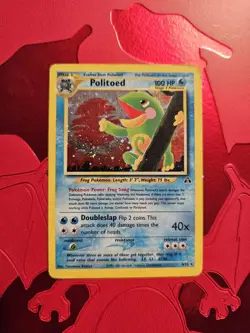 Politoed Holo Neo Discovery Pokemon Card 8/75 TCG MP Vintage Poliwhirl - Image 1