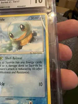 CGC 10 Gem MINT Squirtle 14/17 Pop Series 4 Pokemon Card *scratch on slab* - Image 3