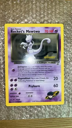 Pokemon TCG Rocket's Mewtwo Oversized JUMBO Winner Promo Card - Image 3