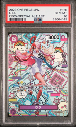 PSA10 One Piece Card Game Japanese Uta Special Art Secret Parallel R OP02-120 - Image 2