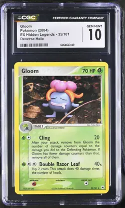 CGC 10 GEM MINT Gloom 2004 EX Hidden Legends 35/101 Reverse Holo Pokemon Card - Image 1