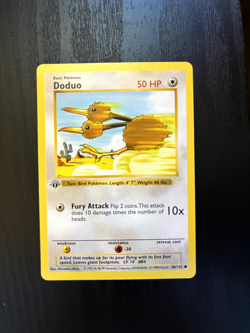 Doduo 48/102 1st Edition Shadowless Base Set Pokemon Card Vintage WOTC LP - Image 1