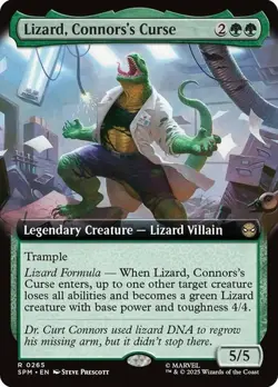 NM Extended Art Lizard, Connor's Curse, MTG, Marvel's Spider-Man, Magic, 265 - Image 1
