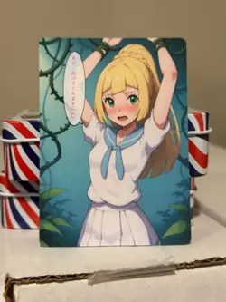 (V-2) Lillie Pokemon Lewd Anime Doujin Waifu Card AGC CCG - Image 1