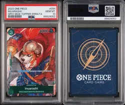 Bandai One Piece Card Game Inuarashi OP01 Box Topper Errata #034 Foil PSA 10 - Image 3