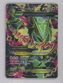 Mega M Rayquaza EX Full Art HoloFoil 105/108 XY Roaring Skies Holo Pokemon Card - Image 3