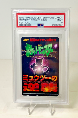 1998 POKEMON CENTER PHONE CARD MEWTWO STRIKES BACK VERTICAL PSA 9 - Image 1