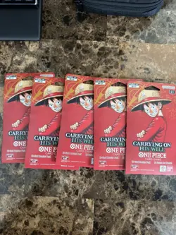 One Piece Card Game: Carrying On His Will (OP-13) – Sleeved Booster Pack x5 - Image 1