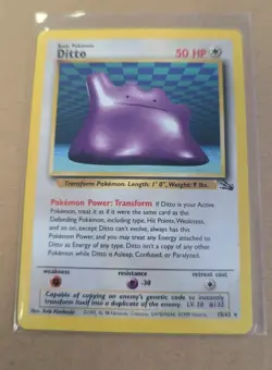 1995 POKEMON DITTO 18/62 FOSSIL SET PRE OWNED USED CARD - Image 1