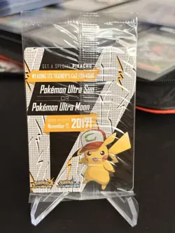 Pokemon TCG Sealed Ash's Pikachu SM108 Promo Trading Card Near Mint English New - Image 2