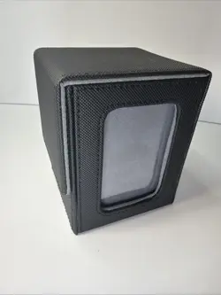 Card Deck Box with Display Window, Hold 120 Cards - Magnetic Close - Black - Image 1