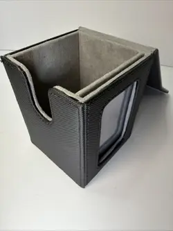 Card Deck Box with Display Window, Hold 120 Cards - Magnetic Close - Black - Image 3