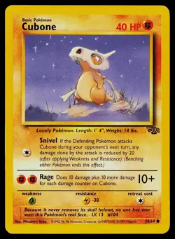 Pokemon Card Jungle Cubone 50/64 Unlimited Common - Image 1