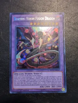 Yu-Gi-Oh! SECRET RARE CARD STARVING VENOM FUSION DRAGON MP17-EN147 1ST NM - Image 1