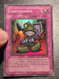 Yu-Gi-Oh! SUPER RARE CARD GRAVEROBBER PSV-008 1996 VINTAGE PRINT NM/VLP - Image 4