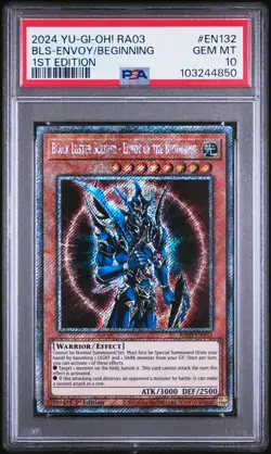 2024 YU-G1-OH! 1ST ED #EN132 BLACK LUSTER SOLDIER ENVOY OF THE BEGINNING PSA 10 - Image 1