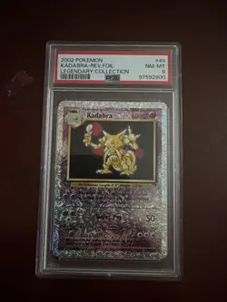 2002 POKEMON LEGENDARY COLLECTION #49 KADABRA-REVERSE FOIL PSA 8 - Image 1