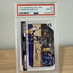 PSA 10 LeBron & Bronny James 2024 Panini Instant #26 Father/Son Duo - Lakers - Image 3